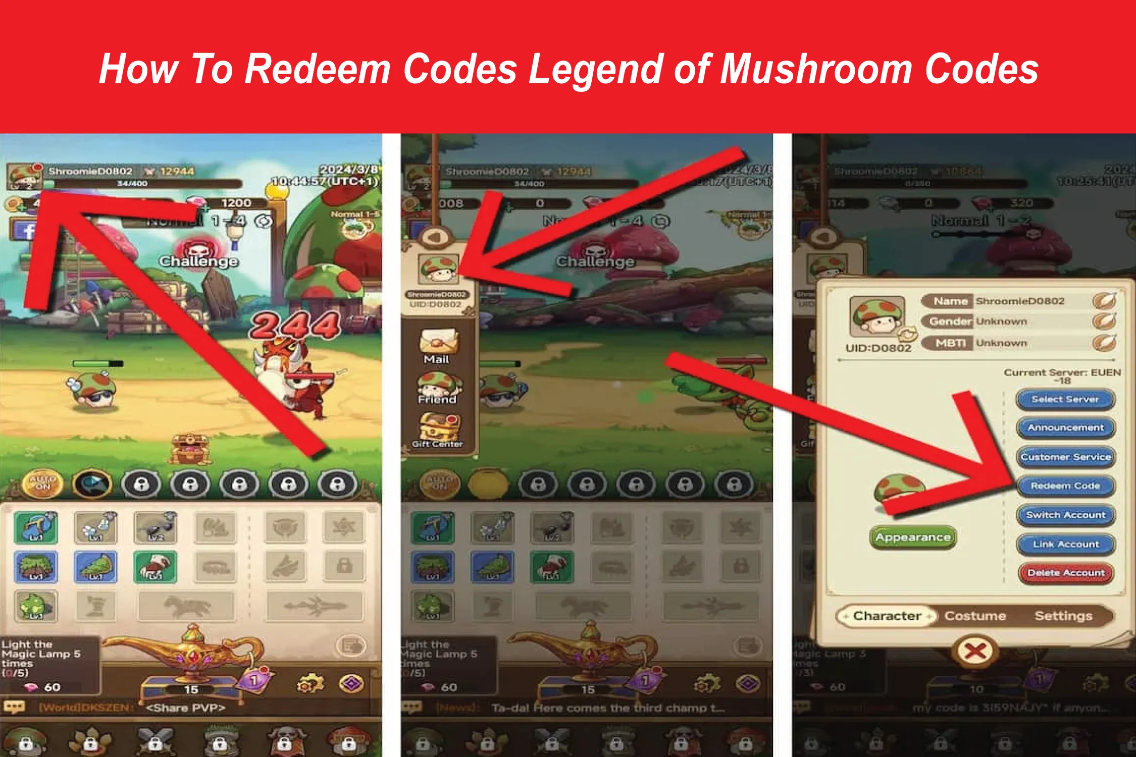 Legend of Mushroom Codes August 2024